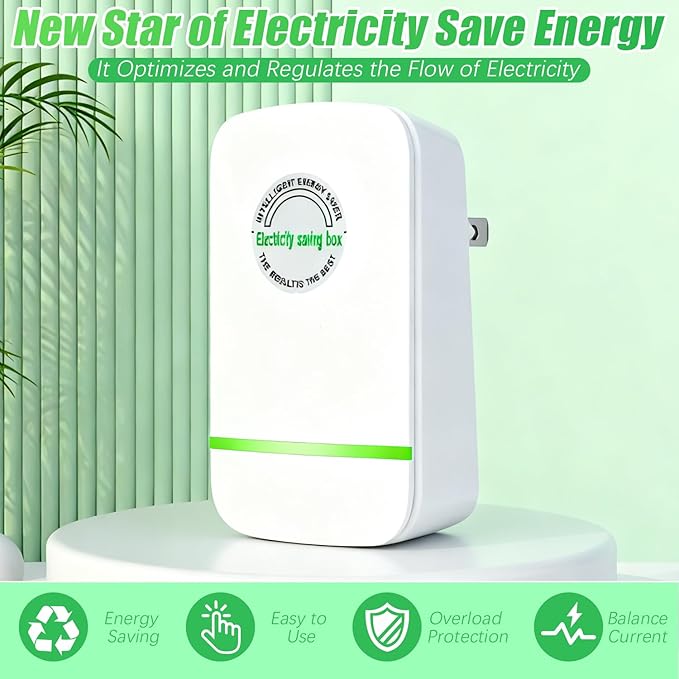 Energy Saving Device,Energy Saver,Stop Watt Energy Saving Device,Intelligent Energy Savers Plug in,Voltage Stabilizer for Home Office US Plug(2Pcs)
