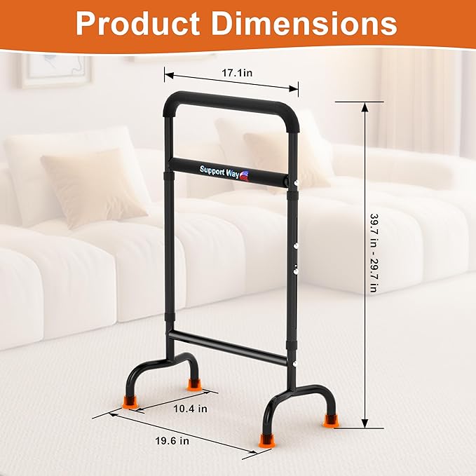 Stand Assist for Chair & Couch, Height Adjustable Mobility Aid for Seniors, Lightweight Metal Frame with 600lb Capacity