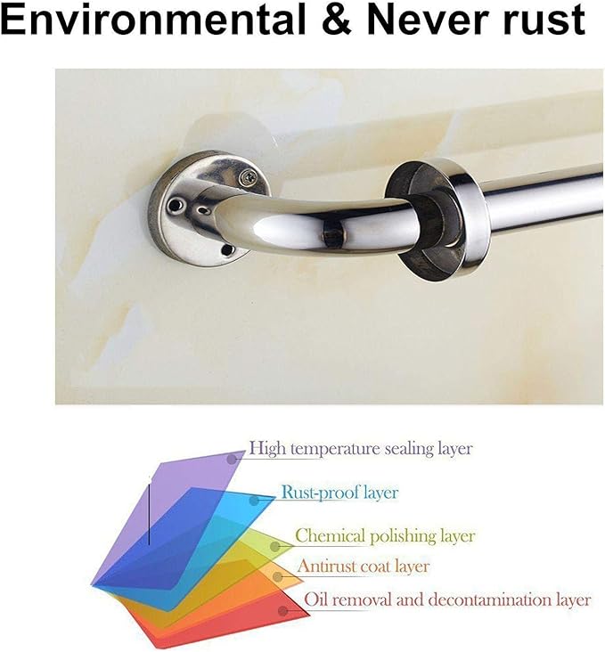 16 Inch Anti Slip Shower Grab Bar, Munzong Stainless Steel Bathroom Grab Bar, Satin Brushed Nickel Knurled Bathroom Balance Bar,Safety Hand Rail Support Handicap Elderly Senior Assist Bath Handle
