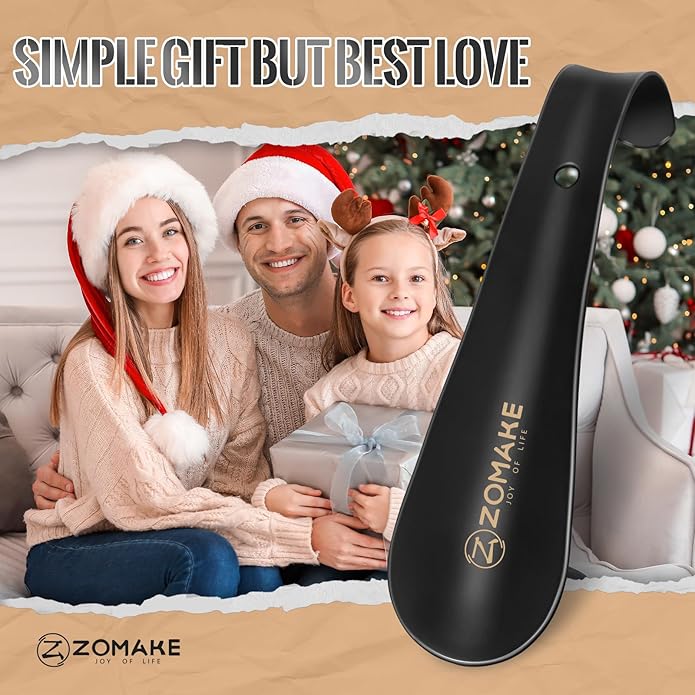 ZOMAKE Metal Shoe Horn,Small Travel Shoehorn for Men Women Kids,5.9'' Portable Shoe Spoon Helper