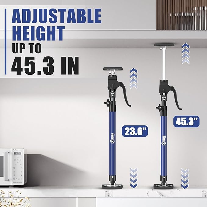 XINQIAO Cabinet Jacks for Installing Cabinets, Heavy Duty Third Hand Tools Adjustable Support Pole from 23.6 in to 45.3 in, 4 PCS
