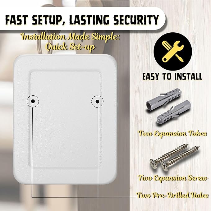 Flexzion Key Box Wall Mount With Code - 40 Capacity Key Box Organizer, Lock Box Key Holder, Secure & Durable Key Storage Box Cabinet with Colored Tags & Hooks for Homes & Business, Gray