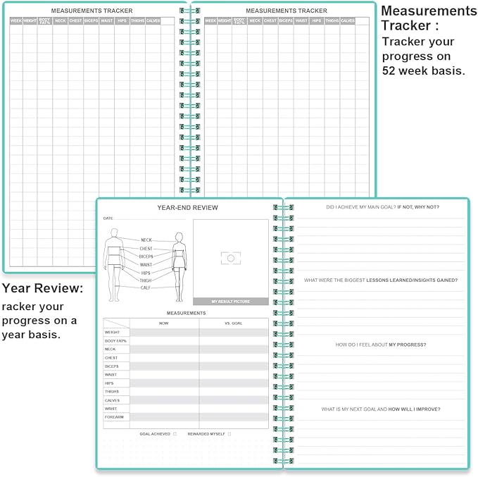 Weekly Meal Planner - A5 Weekly & Daily Meal Prep Journal with Shopping and Grocery Lists for Menu Planning, 93 Sheets/186 Pages Healthy Diet & Weight Loss Tracking, Undated, 52 Weeks, Lasts 1 Year,