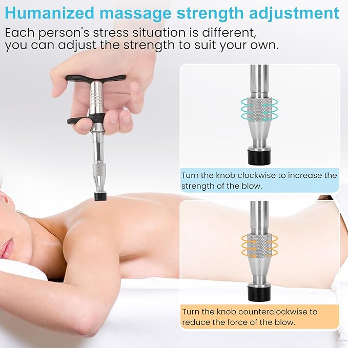 Dreamtrue Adjustable Chiropractic Adjusting Tool, Chiropractor Massage Tool for Face, Joint Pain and More Effective, 0-280N