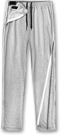 Unisex Tearaway Pants with 2 Side Zippers Snaps for Post Surgery Men Cotton Rip Off Breakaway Pant for Hip Replacement