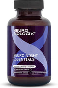 Neurobiologix Neuro Night Essentials, Calming Nighttime Formula with GABA L-Theanine Valerian Root & Magnesium, Supports Relaxation Emotional Balance & Wind-Down Routine, 60 Vegetarian Capsules