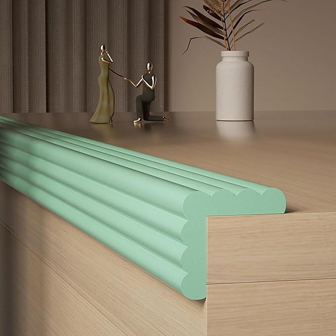Edge Corner Protector, W-Shaped Sharp Edge Safety Corner Edge Foam Padding, Edge Guards Bumpers, Proofing Furniture Edge Protector for Table Edges & Sharp Corners(Light Green,2 Pack)