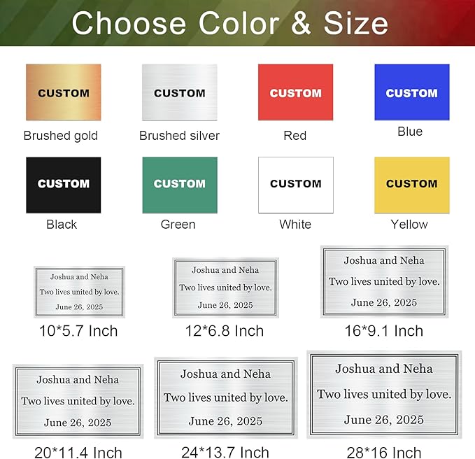 Custom Sign, Business Sign, Office Signs, Reminder signs, Personalized Plaque with Text Logo Image For Garden Office Business Home Farm Bar, Message Board, Engraved Plaque "Color: Brushed silver"