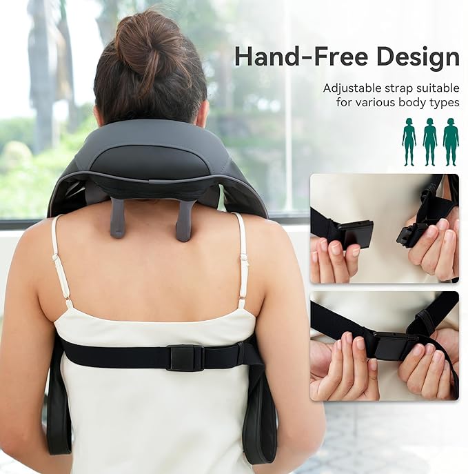 Snailax Cordless Neck Shoulder Massager with Heat for Pain Relief Deep Tissue, Upgarded 4D Kneading, Shiatsu Back Neck Massager Pillow for Neck, Shoulders Back