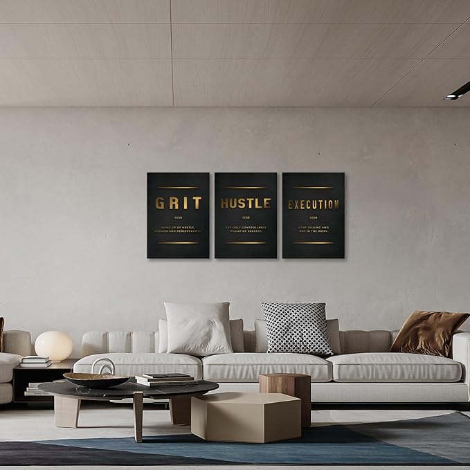 Motivational Canvas Wall Art Framed, Inspirational Quote Success Canvas Wall Decor Inspirational Entrepreneurs Painting Prints Poster for Office Bedroom Decor Ready to Hang