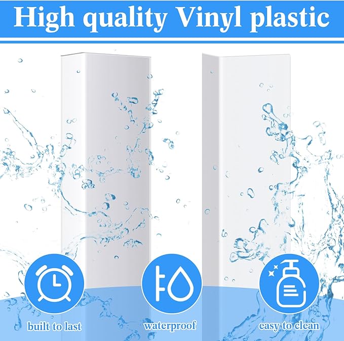 Sasylvia 10 Pcs 2 x 1 x 36 Inches Wall Corner Protector Guards, Avoid Scratching Scuffs, White Vinyl Corner Trim Molding, Ease Install & Cleaning for Door Countertop Furniture Cabinet Protection