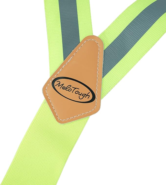 MELOTOUGH Suspenders with Non-Metal End Clip Reflective Safety Belt Clip