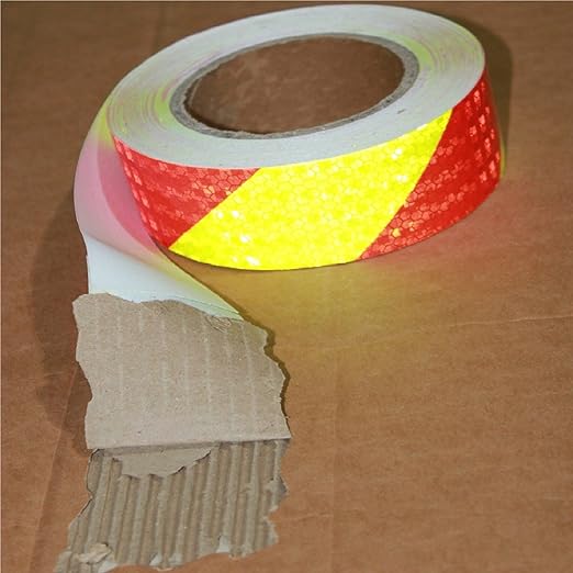 Reflective Tape Outdoor Waterproof 1 inch X 166 feet, High Visibility Hazard Conspicuity Warning Safety Industrial Marking Tape