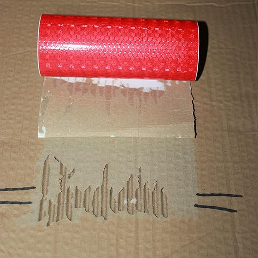 Industrial Reflective Tape Red 8 inch Wide, Outdoor Waterproof Hazard Conspicuity Safety Warning Marking Tape (10 feet)
