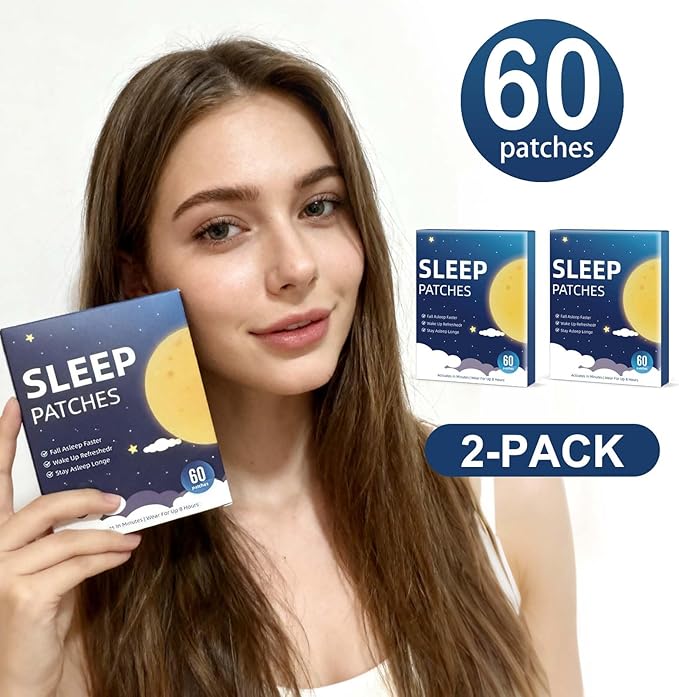 Sleep Patches for Adults Extra Strength, Natural Deep Sleep Patche with Melatonin & Valerian, Long-Lasting Night Comfort, Relax & Wake Up Refreshed, Easy to Use for Men & Women, 2 Box 120 Patches AA