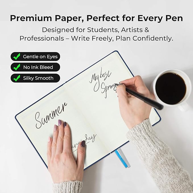 Planner 2026 Daily Weekly and Monthly,6.5"x3.75",12 Months Spiral Bound Calendar Agenda with Self-adhesive Pen Holder,2026 Appointment Book with Vegan Leather Soft Cover,Blue