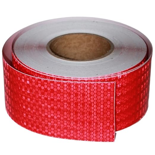 Red Reflective Tape Outdoor Waterproof 3 inch, High Visibility Hazard Conspicuity Safety Industrial Marking Tape (166 feet)