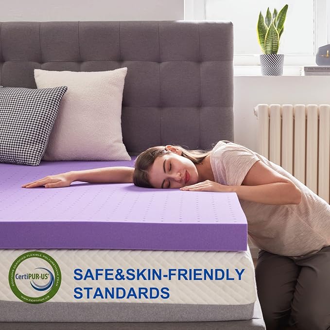 SINWEEK 3 Inch Gel Memory Foam Mattress Topper Twin XL, Twin Extra Long Mattress Pads for College Dorm Single Bed, Ventilated Soft Bed Topper, CertiPUR-US Certified, Twin XL Size