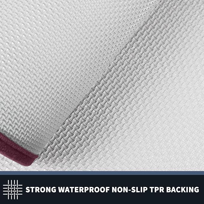 PURRUGS Dirt Trapping Door Mat 20" x 32", Non-Slip/Skid Machine Washable Entryway Rug, Shoes Scraper, Area Rug, Super Absorbent Welcome Mat for Muddy Wet Shoes and Paws, Pink & Burgundy Red