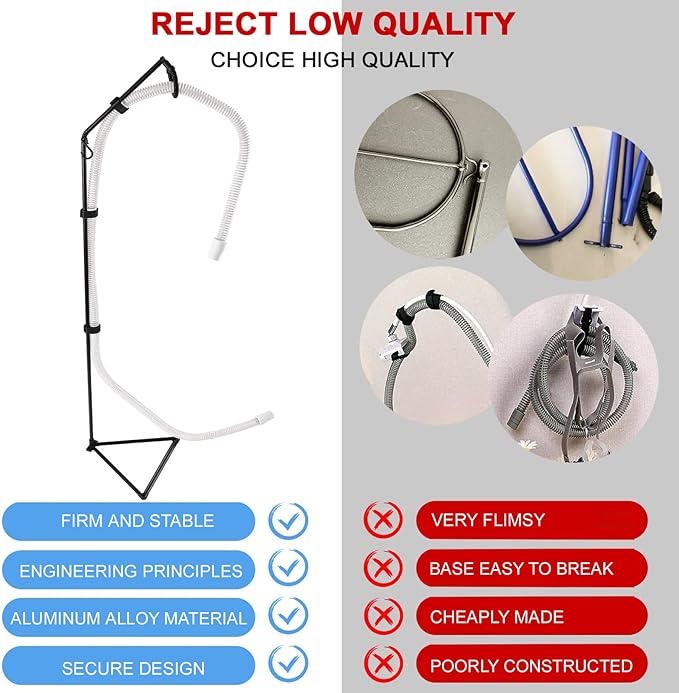 LONYEON CPAP Hose Holder - CPAP Hose Hanger for Bed Avoid Tangling and Prevent Blockage,Keeps The Air Hose Up and Away from Your Face and Arms to Make You Sleep Better,Black