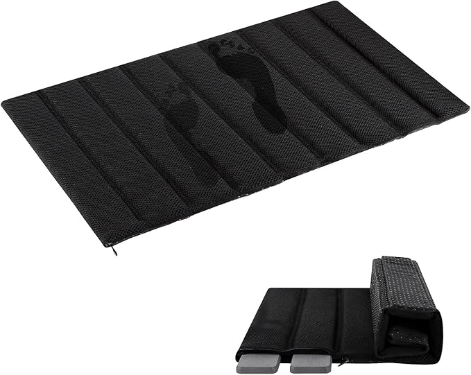 Ultra Quick Drying Stone Bath Mat Diatomaceous Earth Shower Mat Non-Slip Foldable Dish Drying Mats for Bathroom Floor, Kitchen Counter, Pet, 23x15, Black