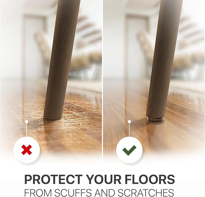 X-Protector Chair Glides - 8 PCS 1" - Premium Furniture Glides with Prongs - Brown Chair Leg Floor Protectors - Slide Objects Effortlessly with Furniture Sliders for Hardwood Floors!