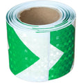 Green and White Reflective Tape Outdoor Waterproof 3 inch X 10 feet, High Visibility Conspicuity Safety Industrial Marking Tape