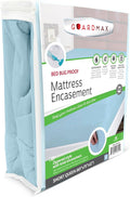 Guardmax Jersey Knitted Short Queen Zippered Mattress Encasement - Waterproof & Bed Bug Proof Mattress Protector - Comfortable, Soft, and Noiseless Zippered Bedding - Dust Mite Proof (60 x 75 x 12)