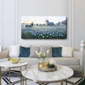 amatop Rustic Farmhouse Canvas Wall Art | Blue Rose & Windmill Sunset Landscape – Serene Countryside Botanical Decor for Living Room, Bedroom & Office (48x24 Inch)