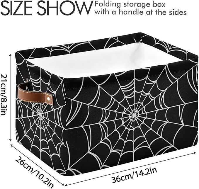 Storage Basket Storage Bins Organizer Bag Collapsible Closet Shelf Baskets Cube with handle for Cloth Book 14.2×10.2×8.3 IN