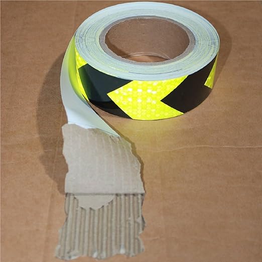 Reflective Tape Outdoor Waterproof 1 inch X 166 feet, High Visibility Hazard Conspicuity Warning Safety Industrial Marking Tape