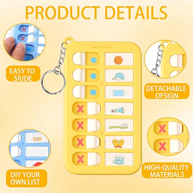 3Pcs Reminder Board for The Elderly Chore Chart Keychain for Kids to Do List Chores Checklist Task Board Portable Visual Schedule ADHD Tools Detachable Daily Task Planning Pad with List Cards Stickers