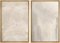 MUDECOR Framed Canvas Print Wall Art Abstract Neutral Tones Minimalist Earthy Color Palette Illustrations Modern Art Decorative Chic for Living Room, Bedroom, Office - 24"x36"x2 Natural