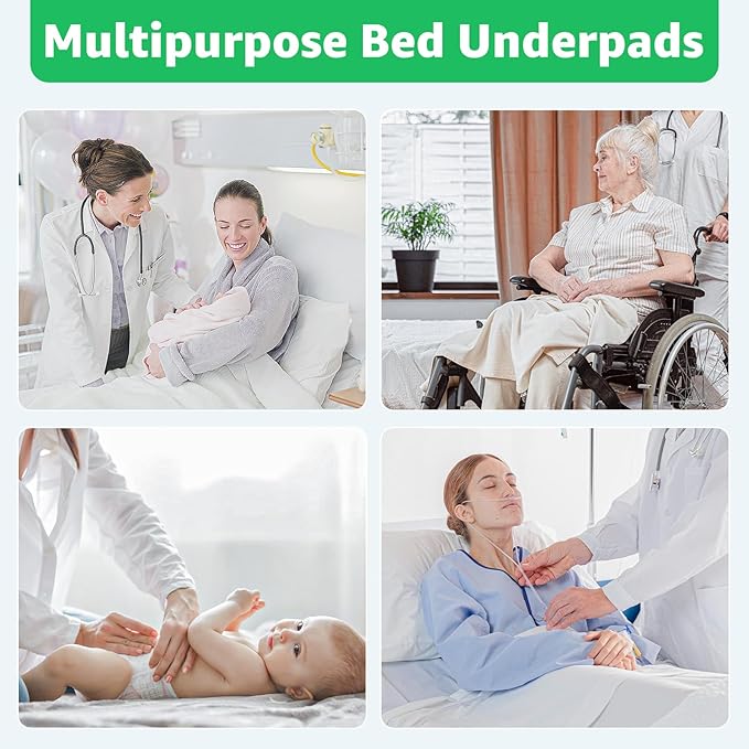 Incontinence Bed Pads Whasbable: Transfer Bed Pads Waterproof with 8 Handles, 4 Pcs 34"x52" Reusable Bed Underpads Absorbent, Positioning Bed Pads for Elderly, Bedwet, Kids, Bedridden, Hospitals