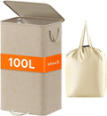 Lifewit Laundry Hamper with Lid and Removable Laundry Bag, Large Collapsible 1 Divider Dirty Clothes Basket with Handles for Bedroom, Laundry Room, Closet, Bathroom, College, 100L Beige