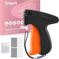 Stitch Gun for Clothes - Handheld Stitch Tag Gun Quick Clothing Fixer - Tagging Gun - Sewing Kit Includes 6 Needle, 1000 Black Fasteners and 1000 White Fasteners (Black, Orange)