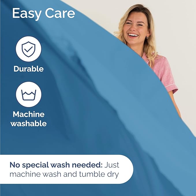 Twin 4 Piece Sheet Set - Cooling & Breathable Bed Sheets - Hotel Luxury Bed Sheets for Women, Men, Kids & Teens - Bedding with Deep Pockets & Easy Fit - Soft and Wrinkle Free - Twin Denim Blue Sheets