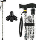 Walking Cane LIXIANG Cane for Man/Woman | Mobility & Daily Living Aids | 5-Level Height Adjustable Walking Stick | Comfortable Plastic T-Handle Portable Walking Stick Folding Cane