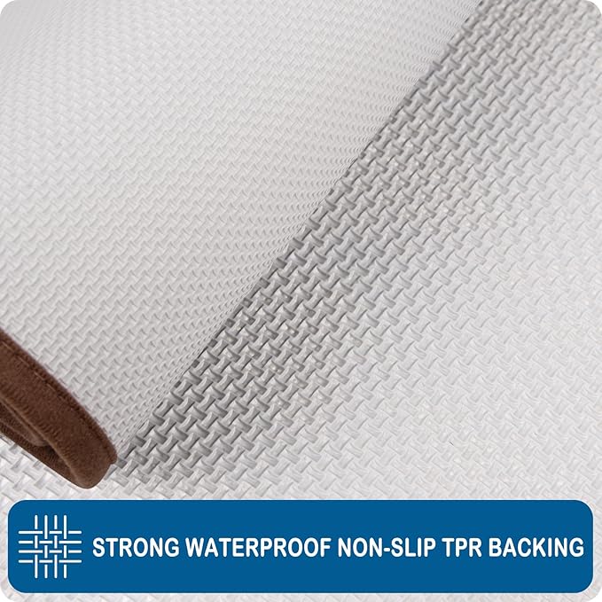 PURRUGS Machine Washable Kitchen Rug 24" x 35.5", Non-Slip/Skid Kitchen Runner Rugs & Floor Mats, Super Absorbent Soft Standing Mats for Kitchen, Sink & Laundry, Brown