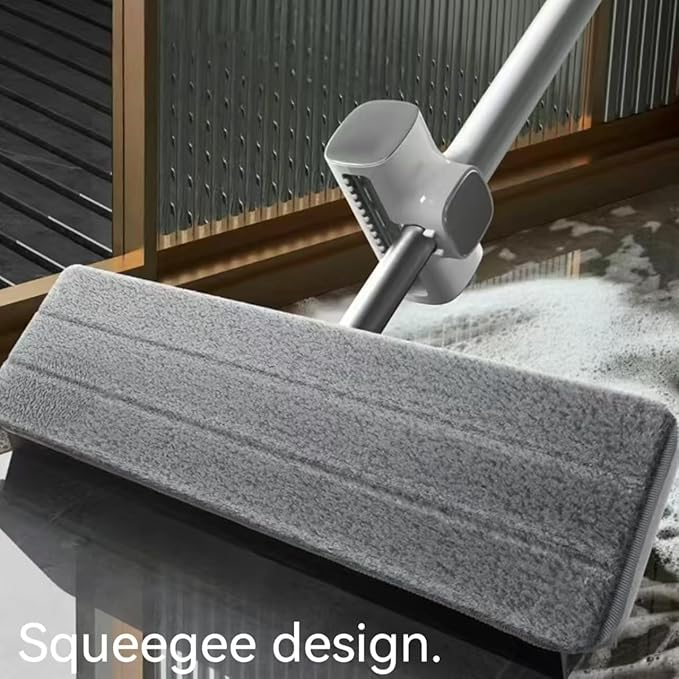Microfiber Mop Large Flat Mops for Floor Cleaning 4 Reusable Washable mop Pads Hardwood Cleaning System Wet and Dust Mop with 61 in Long Stainless Steel Handle