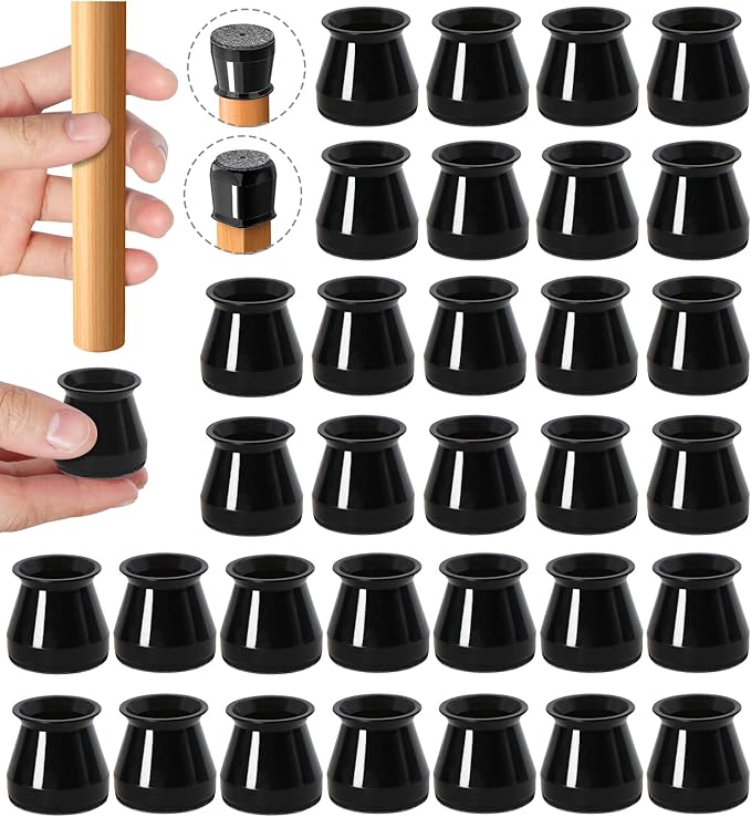 32 Pcs Chair Leg Floor Protectors - Silicone Felt Pads, Scratch-Proof & Noise-Free, Easy Smooth Moving, Small Size (Fits Round Chair Legs: 5/16" to 1-5/16" Diameter)