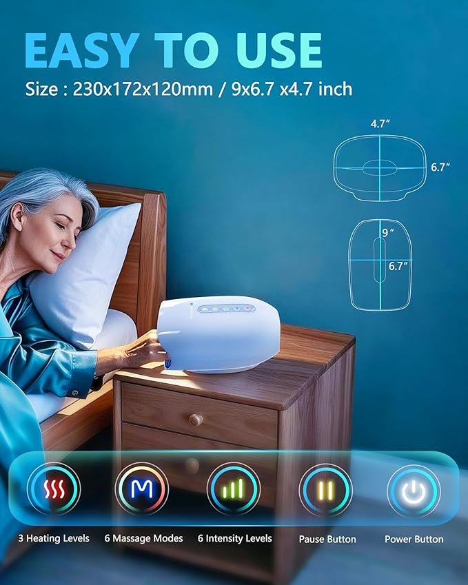 HANMAX Hand Massager with Heat and Compression - for Arthritis & Carpal Tunnel, Portable Gift for Women/Men