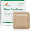 Silicone Foam Dressing 2x2 Inch with Border - 10 Pack Adhesive Waterproof Bandages for Wound - High Absorbency Big Foam Pad Bandaids - Medical Grade Wound Dressing