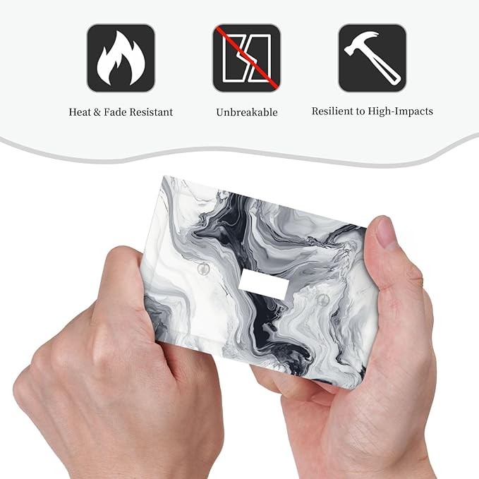 Abstract Marble Ink Texture Grey Marble Print Decorative Light Switch Cover 1 Gang Single Toggle Device Electrical Faceplate Switchplates Decorator Outlet Wall Plate for Bathroom Kitchen Decor