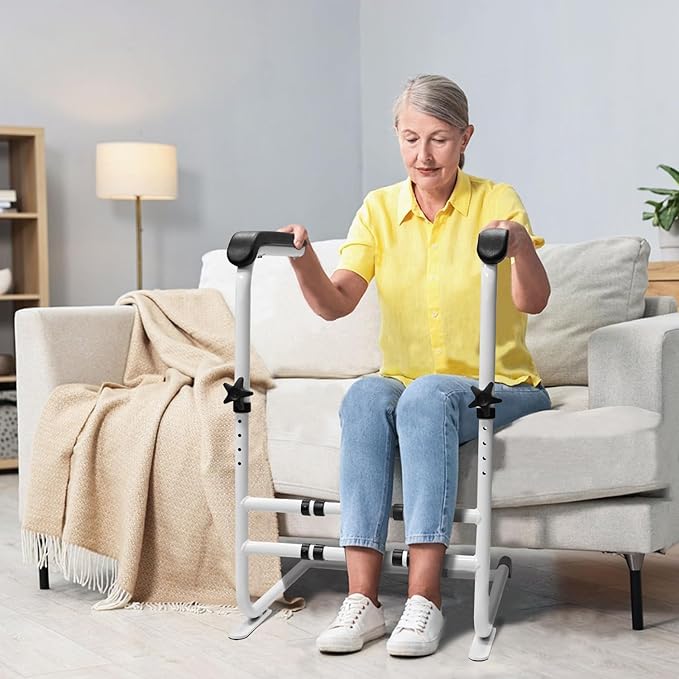 Stand Assist Aid for Elderly/Seniors/Disabled, Couch/Chair Lift Assistance Stand Up Devices-6 Levels Adjustable Height, Help Standing Aids & Supports, Up to 450 Lbs, White