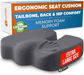 5 STARS UNITED Seat Cushion for Tailbone Pain Relief – Large Memory Foam Lifting Pillow for Coccyx, Hip, Sciatica & Post-Surgery Recovery – Wheelchair, Car, Desk, Gaming & Office Chairs, Dark Gray