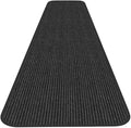 House, Home and More Indoor Outdoor Double-Ribbed Carpet Runner with Skid-Resistant Rubber Backing - Smokey Black - 3 Feet x 30 Feet