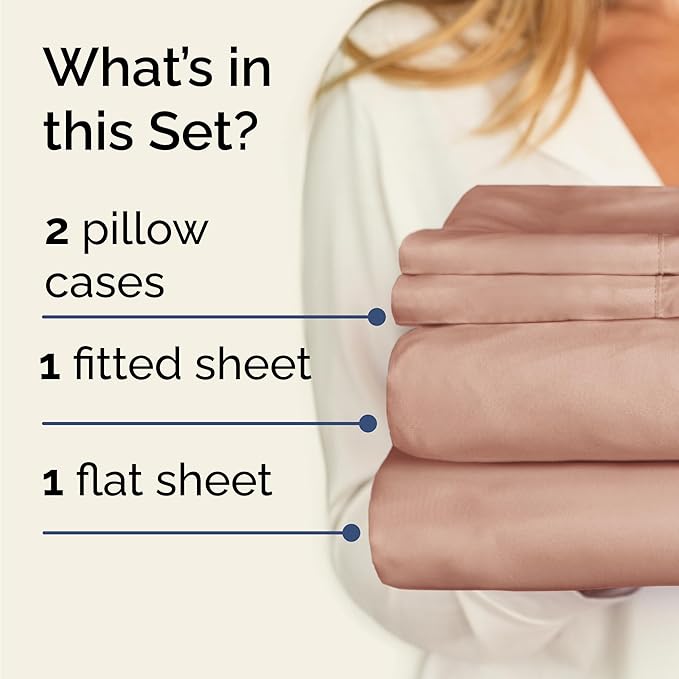 Twin XL 4 Piece Sheet Set - Cooling & Breathable Bed Sheets - Hotel Luxury Bed Sheets for Women, Men, Kids & Teens - Bedding with Deep Pockets & Easy Fit - Soft and Wrinkle Free - Twin XL Mauve Sheets