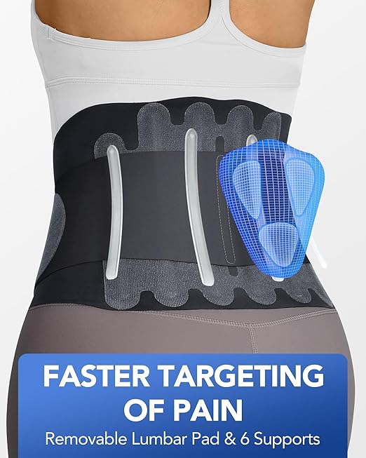 0.5mm Ultra Thin Back Brace for Women Men, 3D Lumbar Pad, Seamless Yoga Fabric, Lightweight Back Brace for Lower Back Pain Relief, Sciatica, Posture, Lifting, Wearg Under Clothes, Black, XL