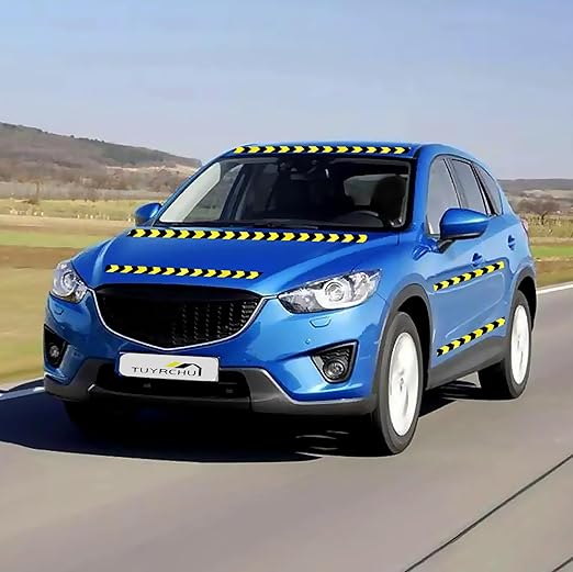 Yellow Black Reflective Tape Outdoor Waterproof 1 inch X 166 feet, High Visibility Hazard Conspicuity Safety Industrial Marking Tape
